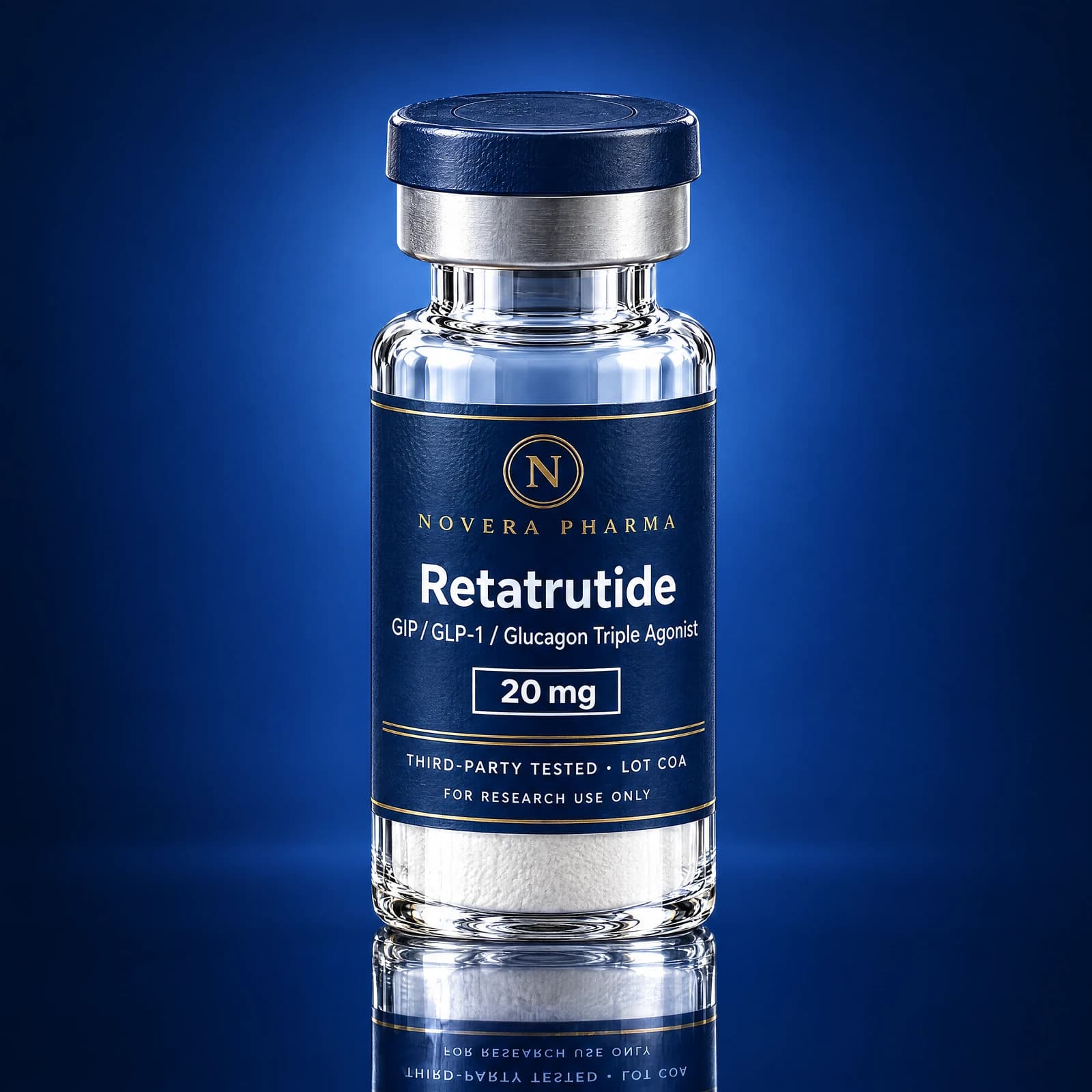 Flacon Rétatrutide Novera Pharma, vue de face